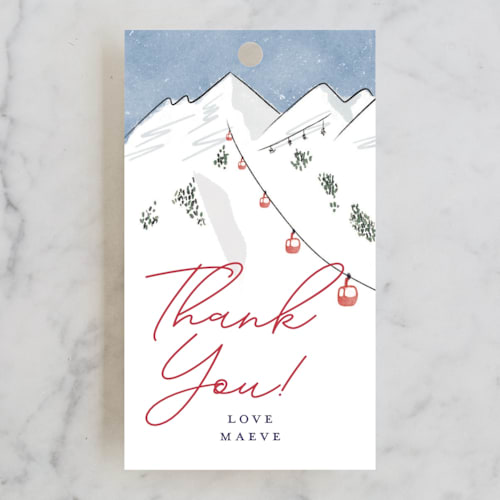 This is a lodge wedding favor tags with standard by Jenna Holcomb called last ride printing on signature in tag