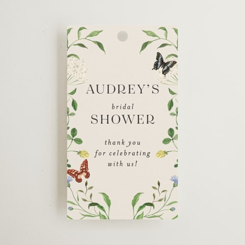 This is a elder flower gift tags with standard by Sarah Knight called wild meadow printing on signature in tag