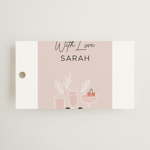 This is a pink petals gift tags with standard by Hanna Symonovych called bridal shower wallpaper printing on signature in tag