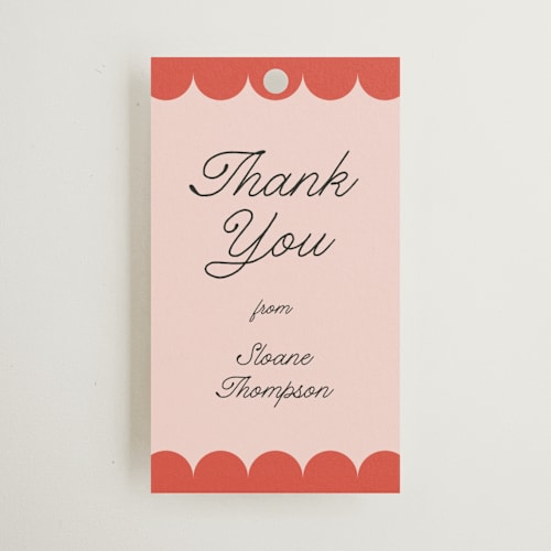 This is a strawberry gift tags with standard by Morgan Kendall called lola printing on signature in tag