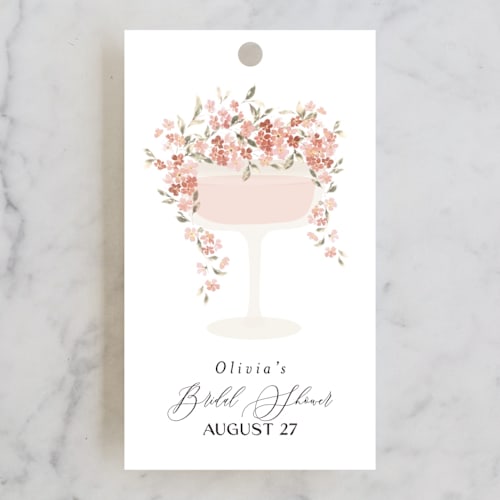 This is a petal gift tags with standard by Itsy Belle Studio called botanical cheers printing on signature in tag