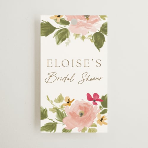 This is a carnation gift tags with standard by Everett Paper Goods called felicity printing on signature in tag