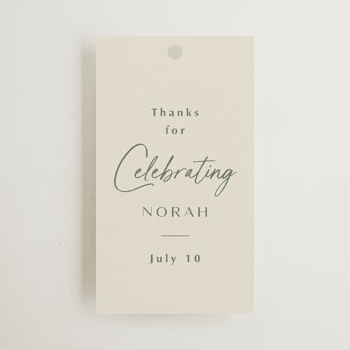 This is a avocado gift tags with standard by Ana Sharpe called modern script printing on signature in tag