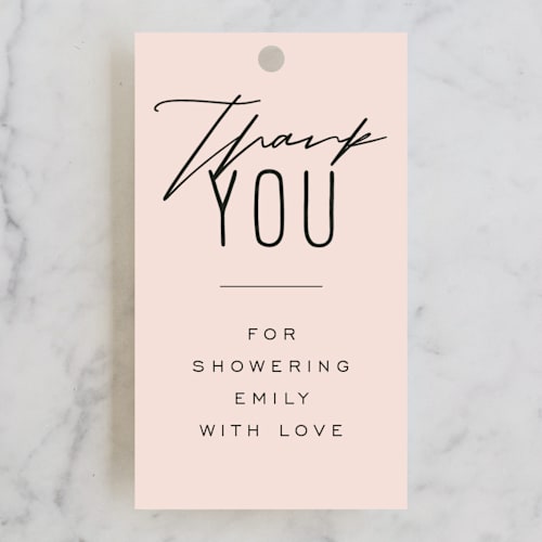 This is a blush gift tags with standard by Michelle Taylor called bubbly brunch printing on signature in tag