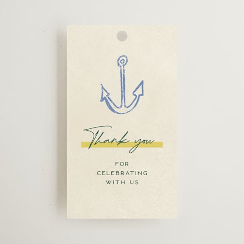 This is a island citrus wedding favor tags with standard by Pixel and Hank called coastal drift printing on signature in tag