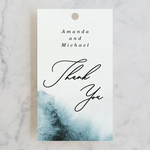This is a sky wedding favor tags with standard by Marina Onoprienko called ocean vibes printing on signature in tag