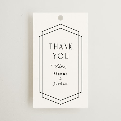 This is a cloud wedding favor tags with standard by Carly Reed Walker called formally printing on signature in tag