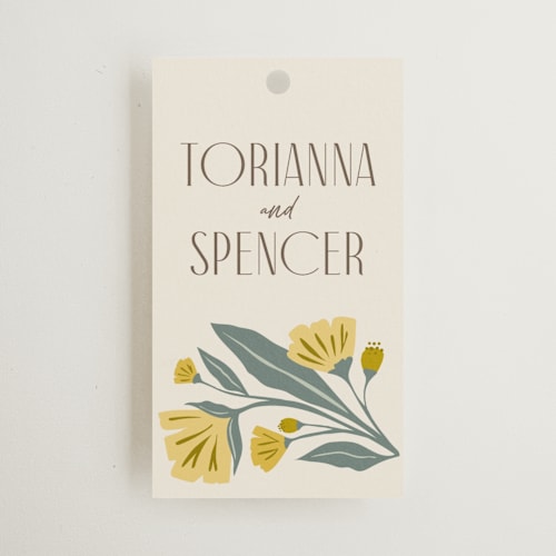 This is a buttercup wedding favor tags with standard by Karidy Walker called storybook garden printing on signature in tag