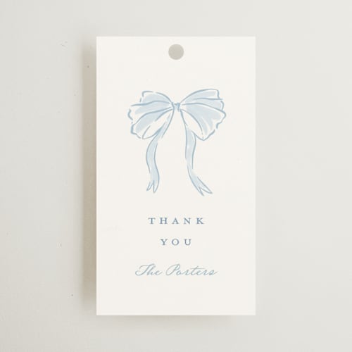 This is a lagoon wedding favor tags with standard by Leah Bisch called bow frame printing on signature in tag