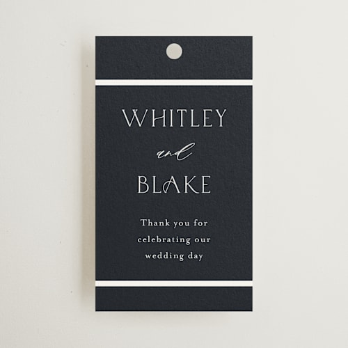 This is a ocean wedding favor tags with standard by Stacey Meacham called luster printing on signature in tag