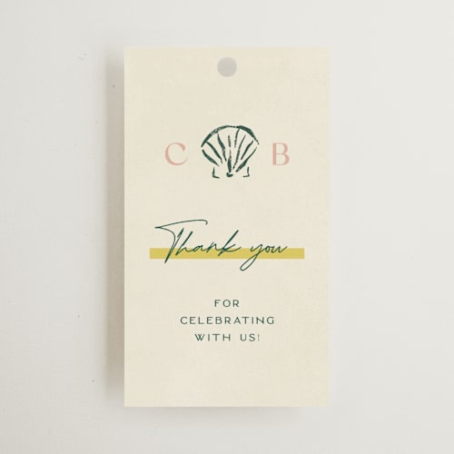 This is a island citrus wedding favor tags with standard by Pixel and Hank called coastal drift printing on signature in tag