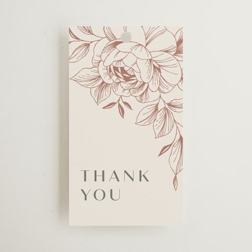 This is a creme wedding favor tags with standard by Stardust Design Studio called lovely printing on signature in tag