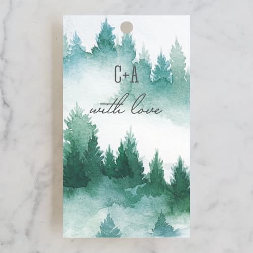 This is a forest wedding favor tags with standard by Yuliya Evseeva called forest air printing on signature in tag