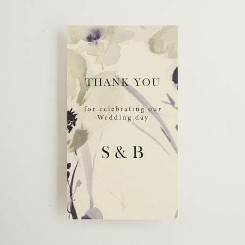 This is a almond wedding favor tags with standard by Peony Rose Design called linen and cloth printing on signature in tag