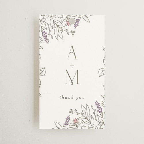 This is a ravello wedding favor tags with standard by Anne Ciotola called cottonwood printing on signature in tag