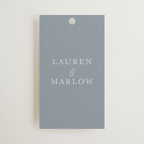 This is a sea wedding favor tags with standard by leslie hamer called americana printing on signature in tag