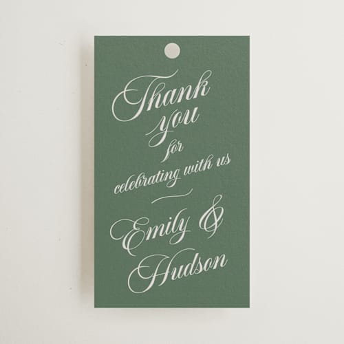 This is a garden wedding favor tags with standard by Alston Foster called enchanted printing on signature in tag