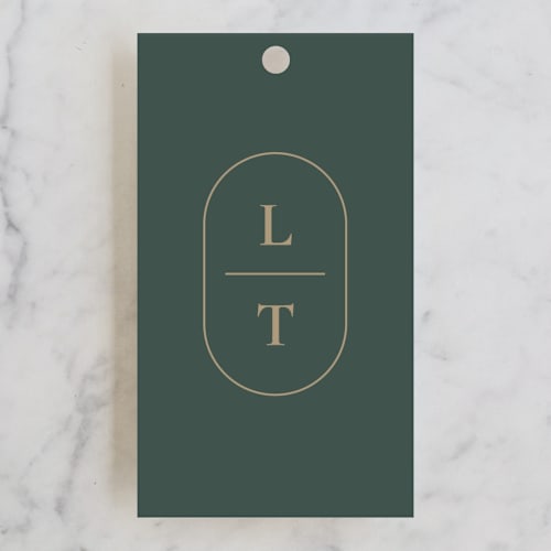 This is a alpine wedding favor tags with standard by Eric Clegg called winter's edge printing on signature in tag
