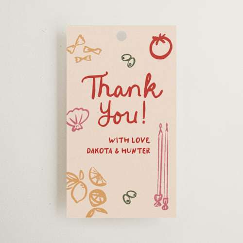 This is a cabernet wedding favor tags with standard by Jenna Holcomb called that's amore. printing on signature in tag