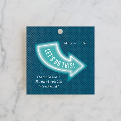 This is a velvet wedding favor tags with standard by Cindy Reynolds called vintage sign printing on signature in tag