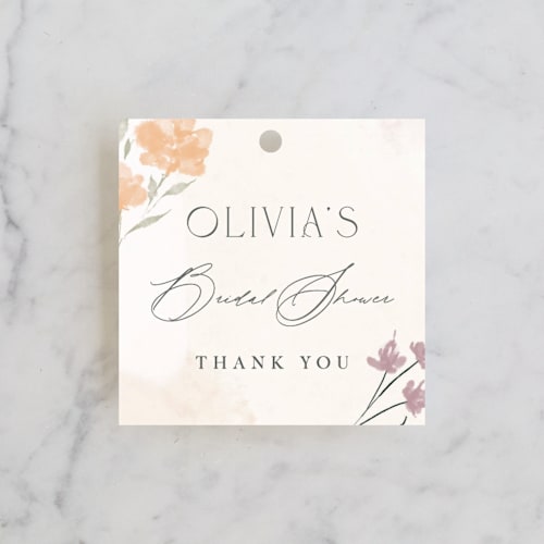 This is a blush gift tags with standard by Nicoletta Savod called spring blossom printing on signature in tag