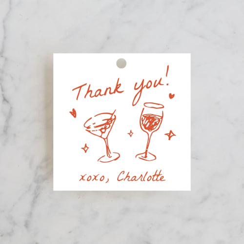 This is a verona sunset gift tags with standard by Cass Loh called chic soirée printing on signature in tag