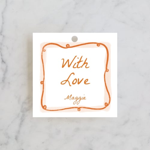 This is a flame gift tags with standard by Pati Cascino called giardino printing on signature in tag