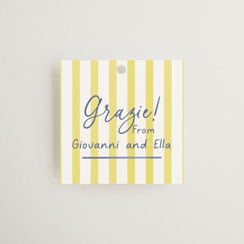 This is a limone gift tags with standard by Tina Faselli called limoncello printing on signature in tag