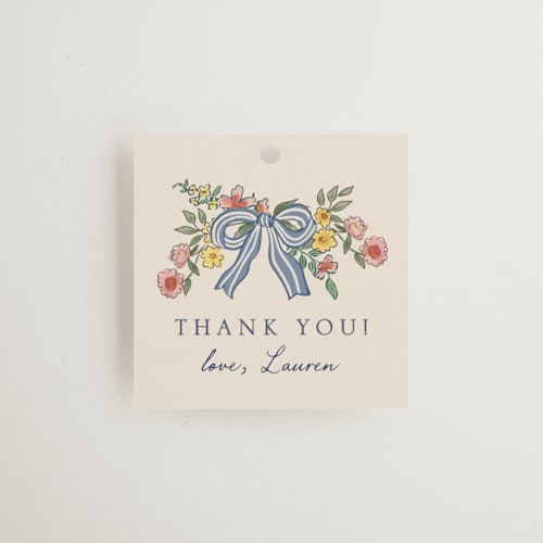 This is a cornflower gift tags with standard by Chris Griffith called a wedding in low country printing on signature in tag