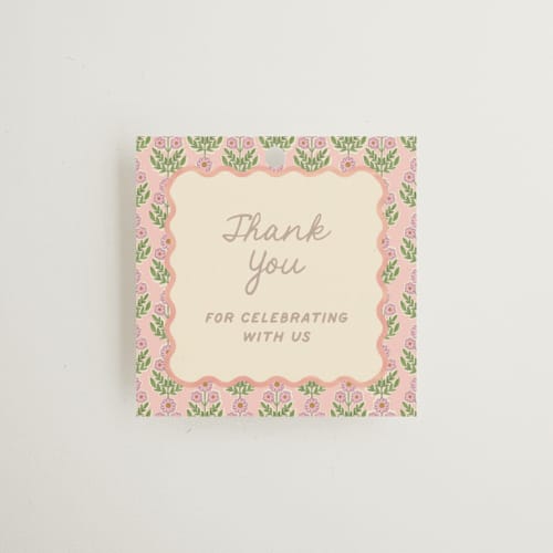 This is a poppy gift tags with standard by Creo Study called botanical maximalism printing on signature in tag