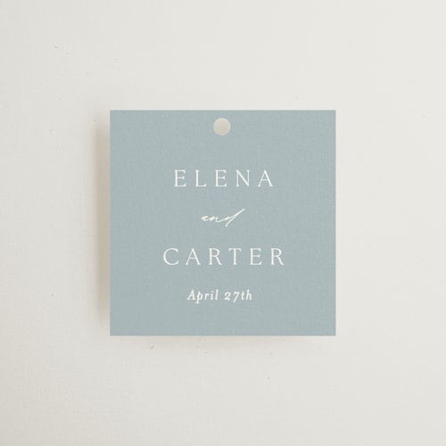 This is a provincial wedding favor tags with standard by Angela Thompson called gilded edge printing on signature in tag