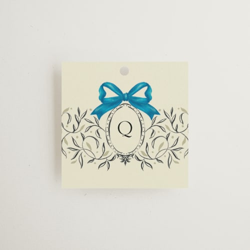 This is a marine wedding favor tags with standard by Jackie Crawford called josephine printing on signature in tag