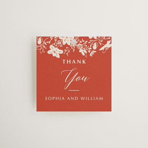 This is a lava wedding favor tags with standard by Stellax Creative called abstract flora printing on signature in tag