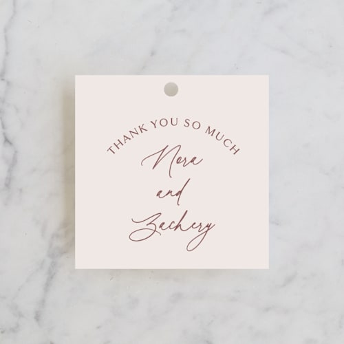 This is a cloud wedding favor tags with standard by Kaydi Bishop called around printing on signature in tag