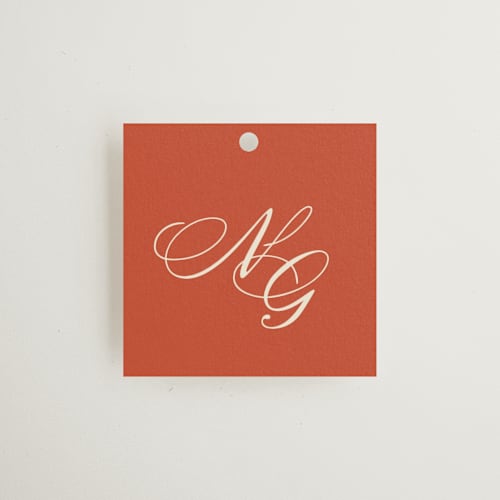 This is a cherry wedding favor tags with standard by Ani Somi called borders printing on signature in tag