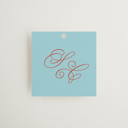 This is a sky wedding favor tags with standard by Kelly Watkins called vivid printing on signature in tag