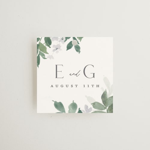 This is a fern wedding favor tags with standard by Everett Paper Goods called grove printing on signature in tag