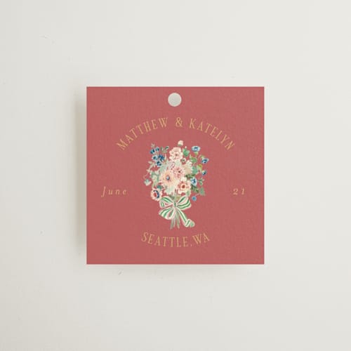 This is a rose wedding favor tags with standard by Itsy Belle Studio called ruban en fleur printing on signature in tag
