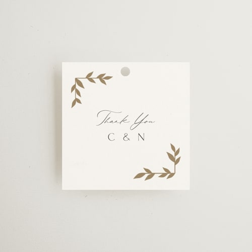 This is a lily wedding favor tags with standard by Owl and Toad called courtyard printing on signature in tag