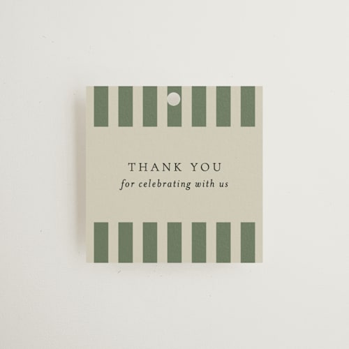 This is a ruby wedding favor tags with standard by Jackie Crawford called holiday ribbon printing on signature in tag