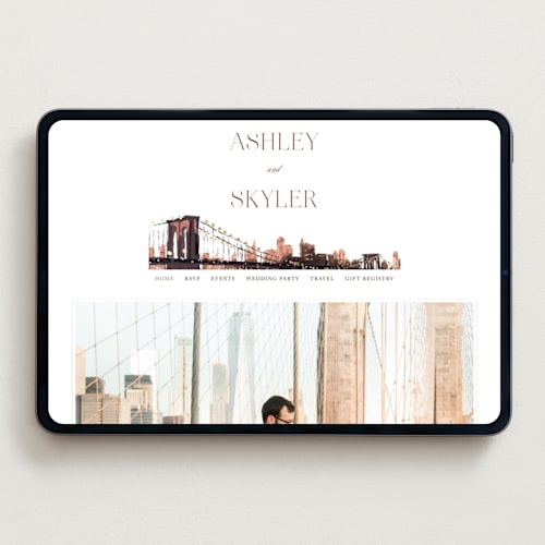 This is a chiffon wedding websites by Cass Loh called brooklyn bridge printing on digital paper in standard