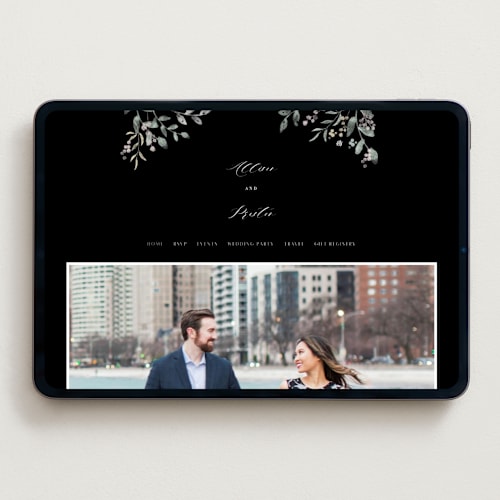 This is a noir wedding websites by Jennifer Wick called enchanted fields printing on digital paper in standard