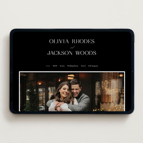This is a black tie wedding websites by Jessica Williams called fineline printing on digital paper in standard