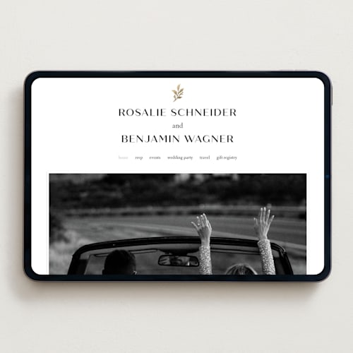 This is a black dahlia wedding websites by Olivia Raufman called petite sprig printing on digital paper in standard