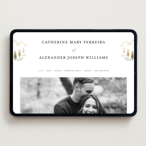This is a quartz wedding websites by Ana de Sousa called summit serenity printing on digital paper in standard