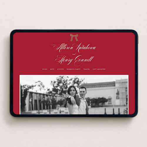 This is a crimson wedding websites by Chris Griffith called all tied up printing on digital paper in standard
