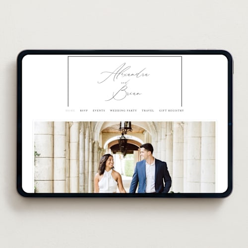 This is a alabaster wedding websites by Liz Conley called love story printing on digital paper in standard