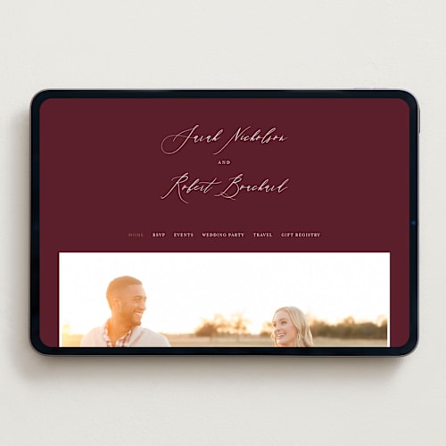 This is a wine wedding websites by Kelly Schmidt called corison printing on digital paper in standard
