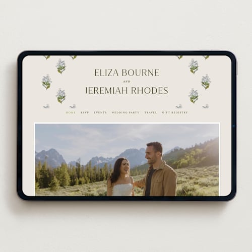 This is a almond wedding websites by Olivia Kanaley Inman called blockprint printing on digital paper in standard