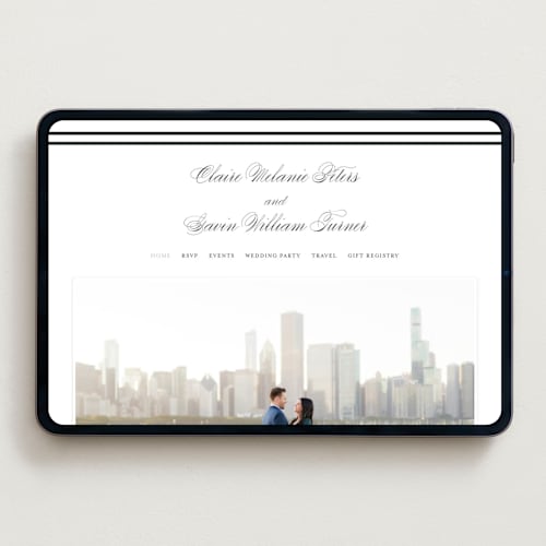 This is a tuxedo wedding websites by Carolyn MacLaren called timeless together printing on digital paper in standard